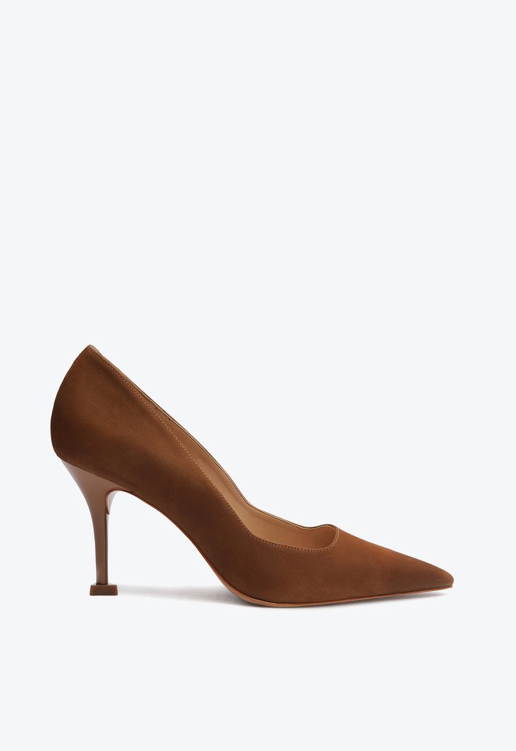 Sapato Scarpin Salto Alto Robin Verniz Marrom