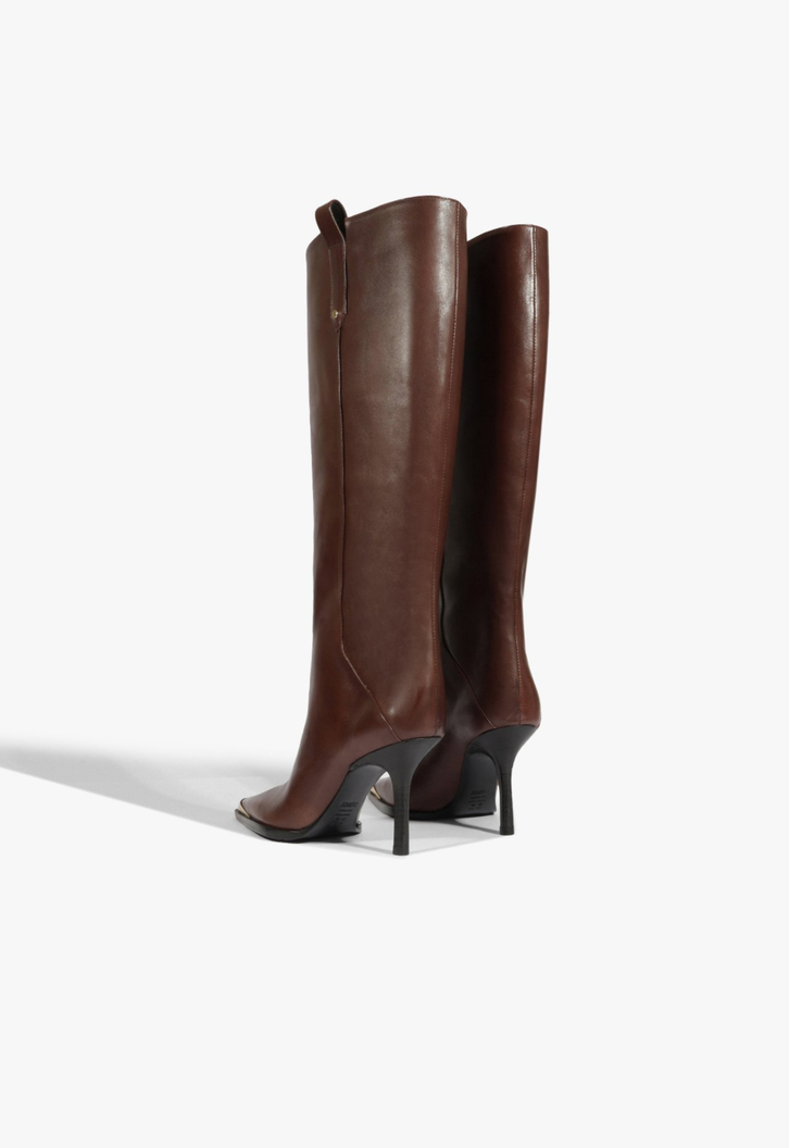 Bota Raffaela Up Cap Toe Couro Marrom