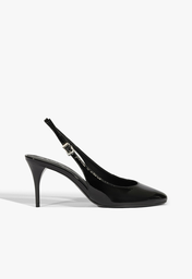 Sapato Scarpin Slingback Modern Round Preto