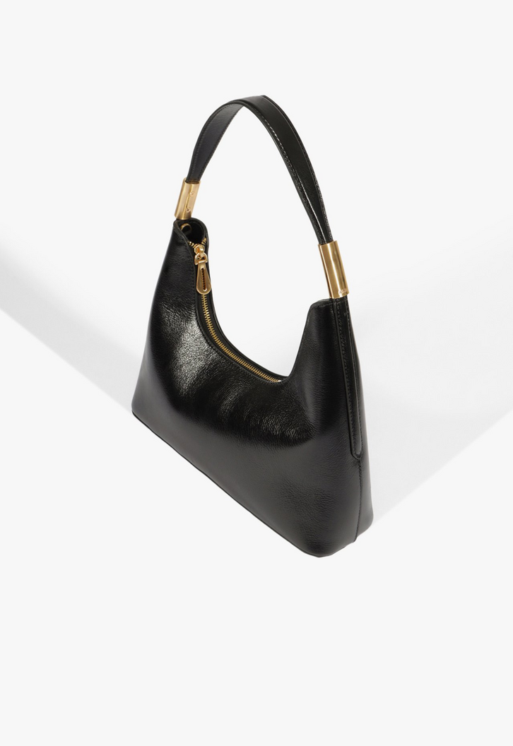 Bolsa Mini Hobo Tiracolo Couro Preta | ZZ MALL