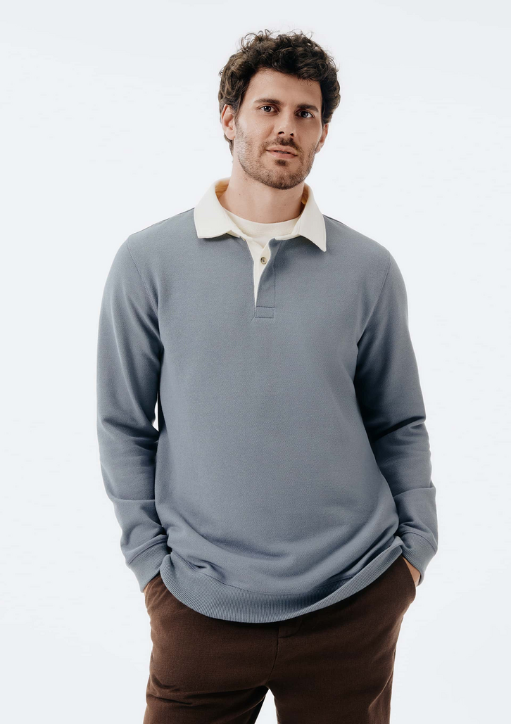 Blusão Azul Hering Polo em Moletom