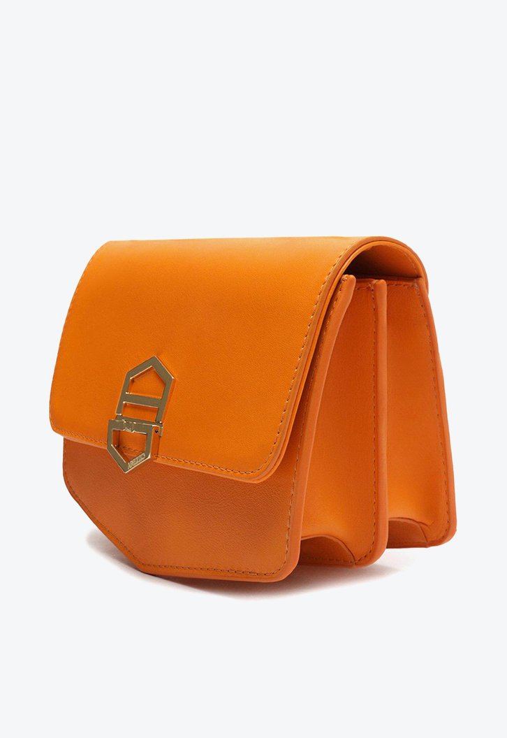 Bolsa Tiracolo Laranja Arezzo Couro Milan Pequena