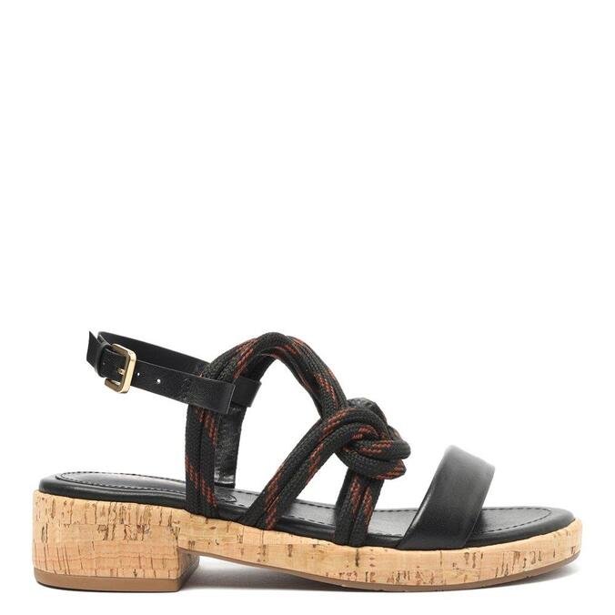 sandalia flatform corda preta