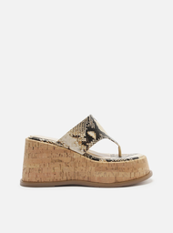 Sandália Plataforma Animal Print Arezzo Tira Única