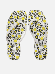 Chinelo de Dedo Branco Square Print Smiley