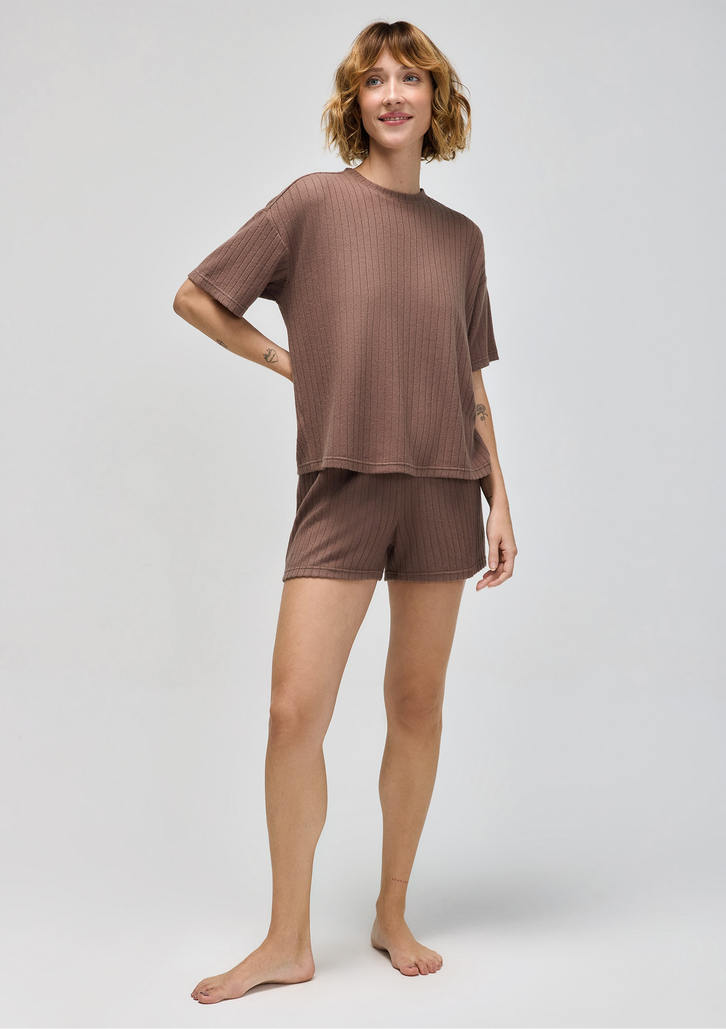 Blusa Marrom Hering Feminina Oversized Em Tricô