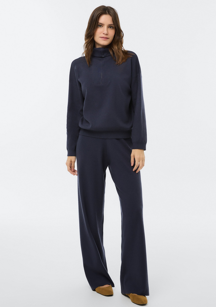 Blusão Azul Hering  Feminino Oversized Em Tricô