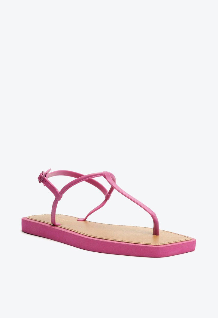 Sandália Rasteira Roxa Brizza  Slim Square