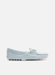 Mocassim Azul Arezzo Couro Sola Emborrachada Retrô