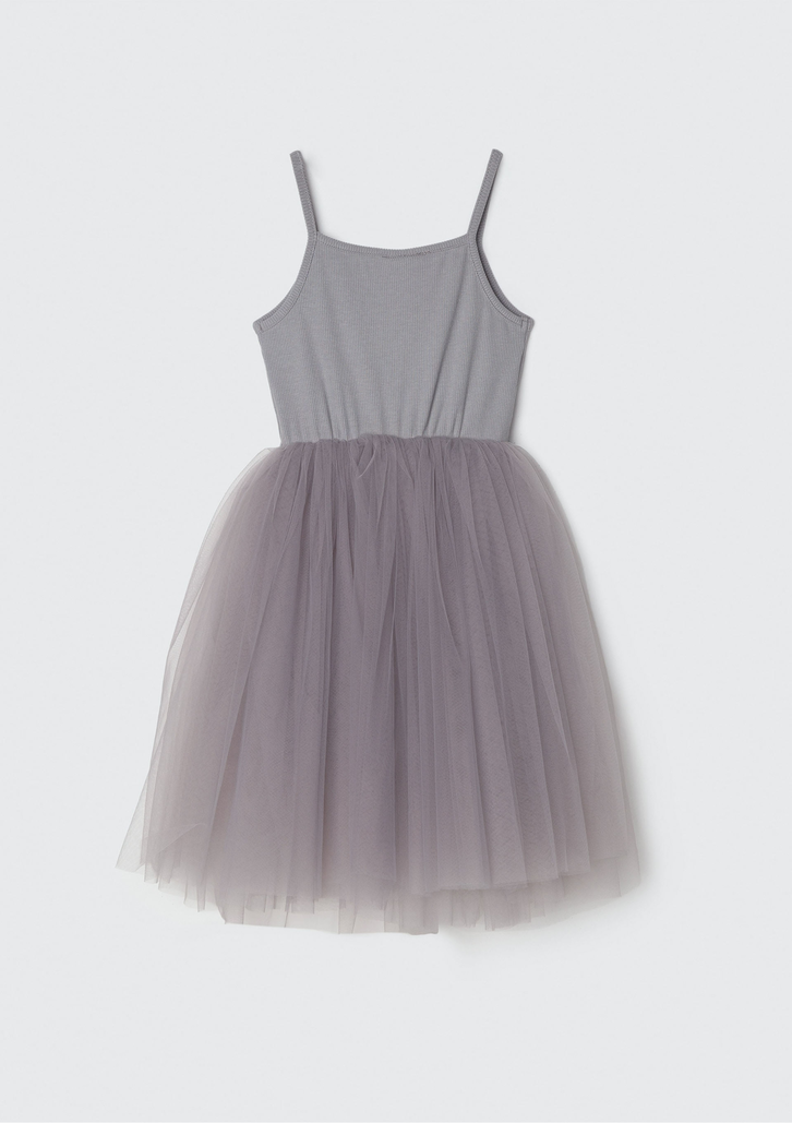 Vestido Cinza Hering Kids Curto Infantil Em Tule