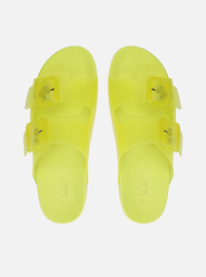 Chinelo Slide Amarelo Fivelas Brizza
