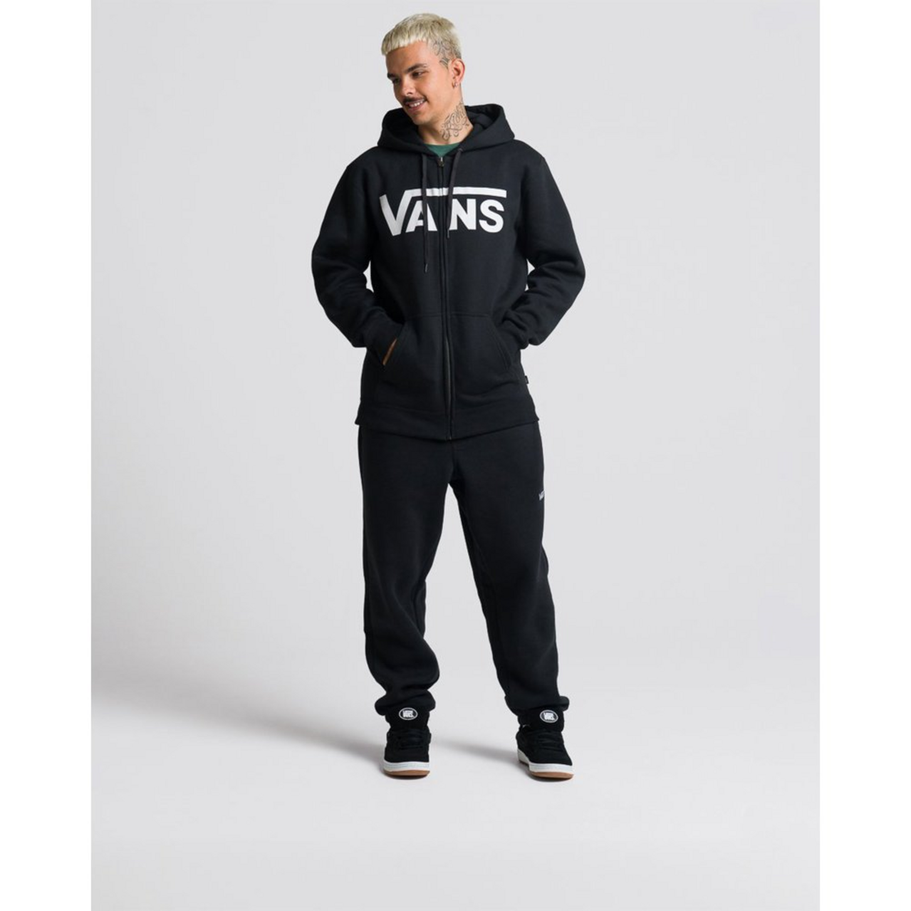 Moletom Vans Classic Zip Hoodie Ll Black White | ZZ MALL
