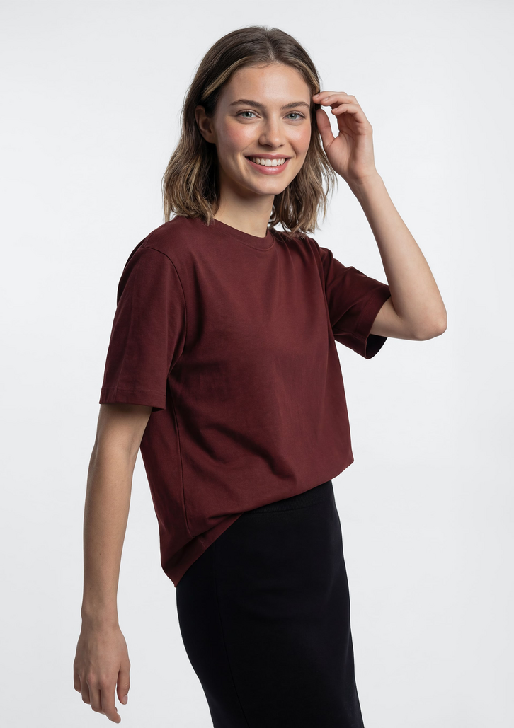 Camiseta Vermelha Hering Feminina Boxy Manga Curta