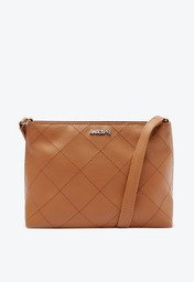 Bolsa Tiracolo Média Matelassê Triangular Marrom