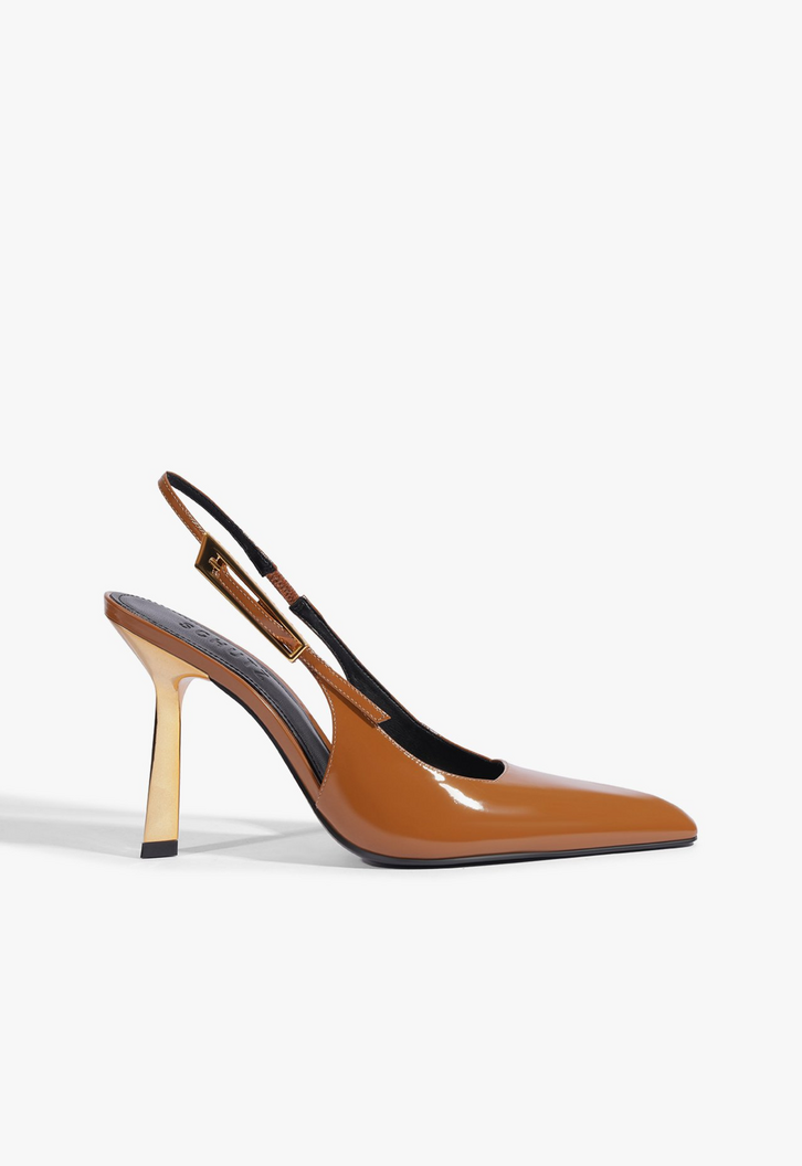 Scarpin Ciara Couro Marrom