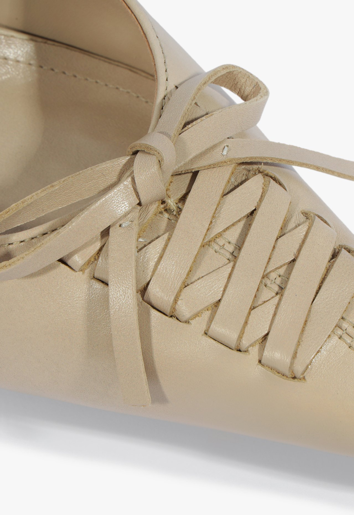Sapato Mule Salto Cady Couro Off White
