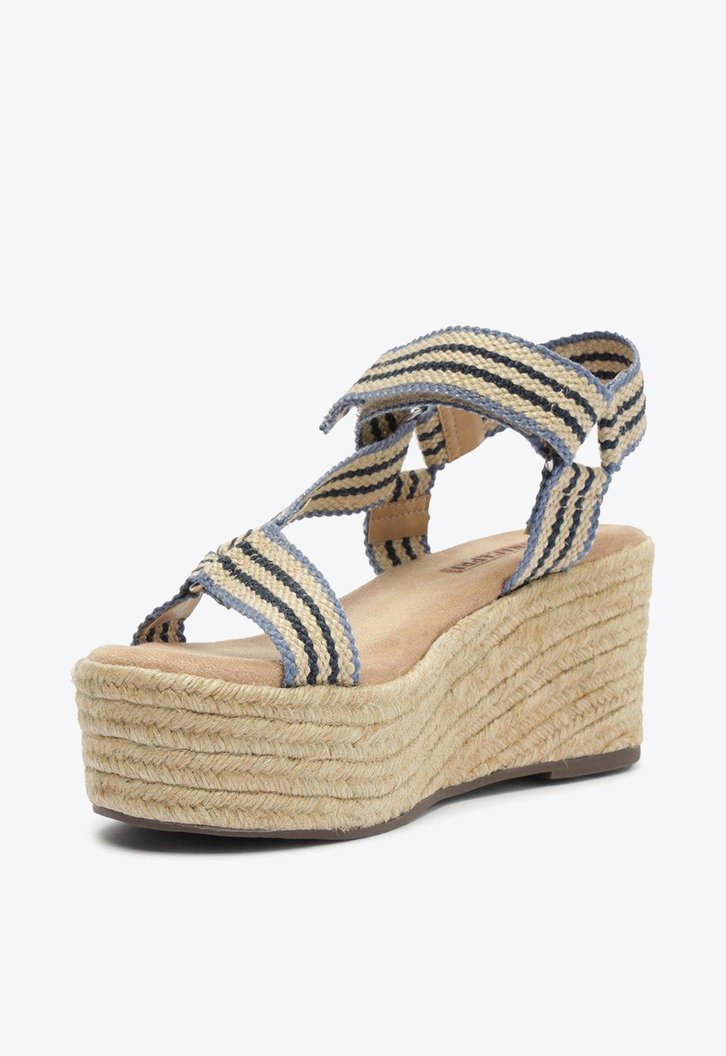 Sandália Flatform Azul Anacapri Luna Tira Fita Sport