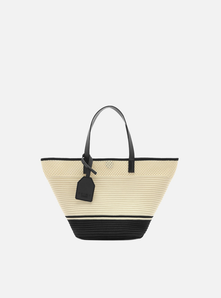 Bolsa Tiracolo Branca Crochê Lena Média Preta | ZZ MALL