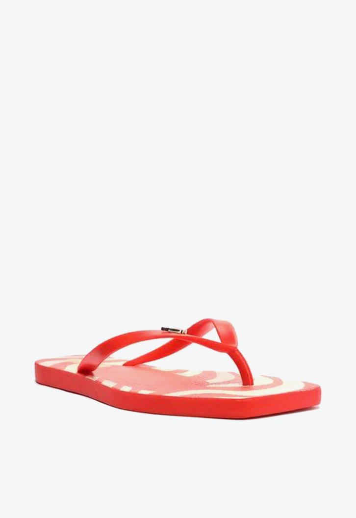 Chinelo De Dedo Bag Vermelho Estampado Arezzo Brizza Square E