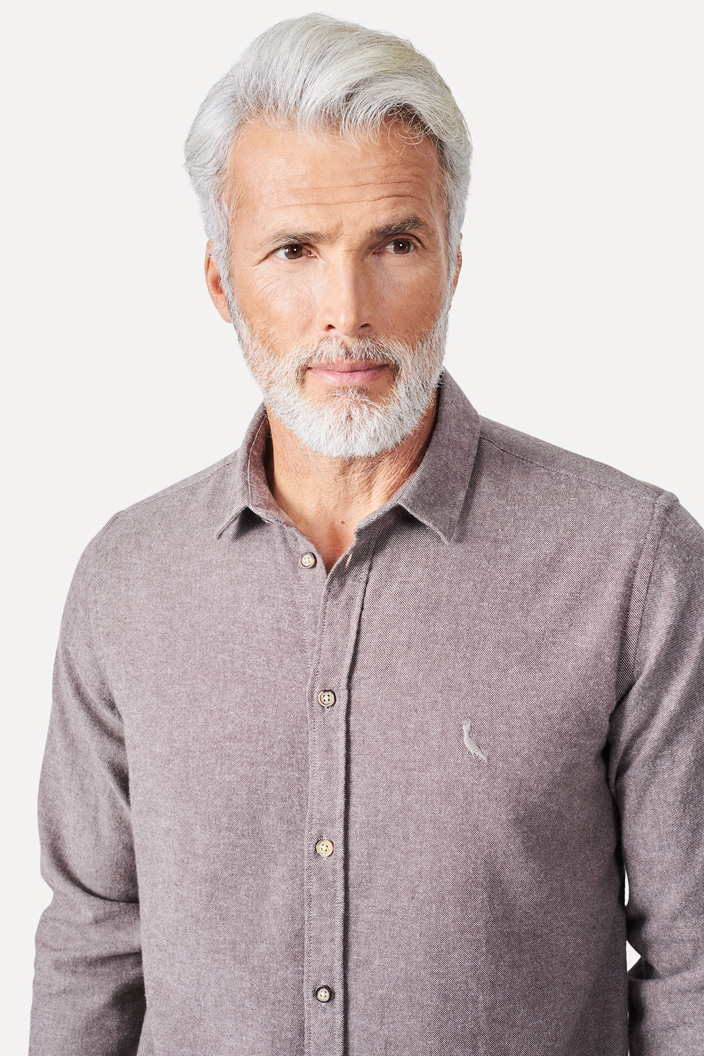 Camisa Bege Reserva Ml Flanela Camp