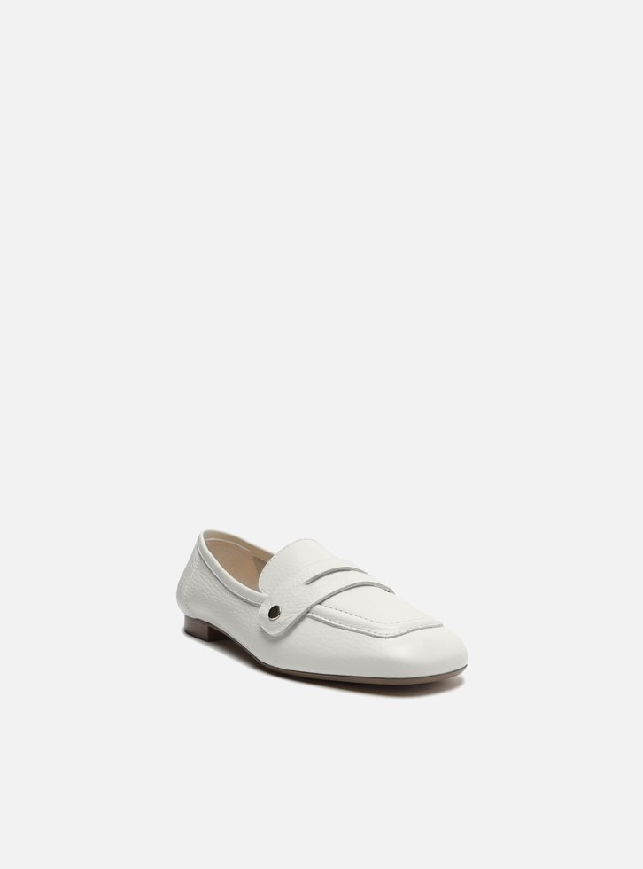 Loafer Branco Couro Bridão Switch com Troca de Bridão
