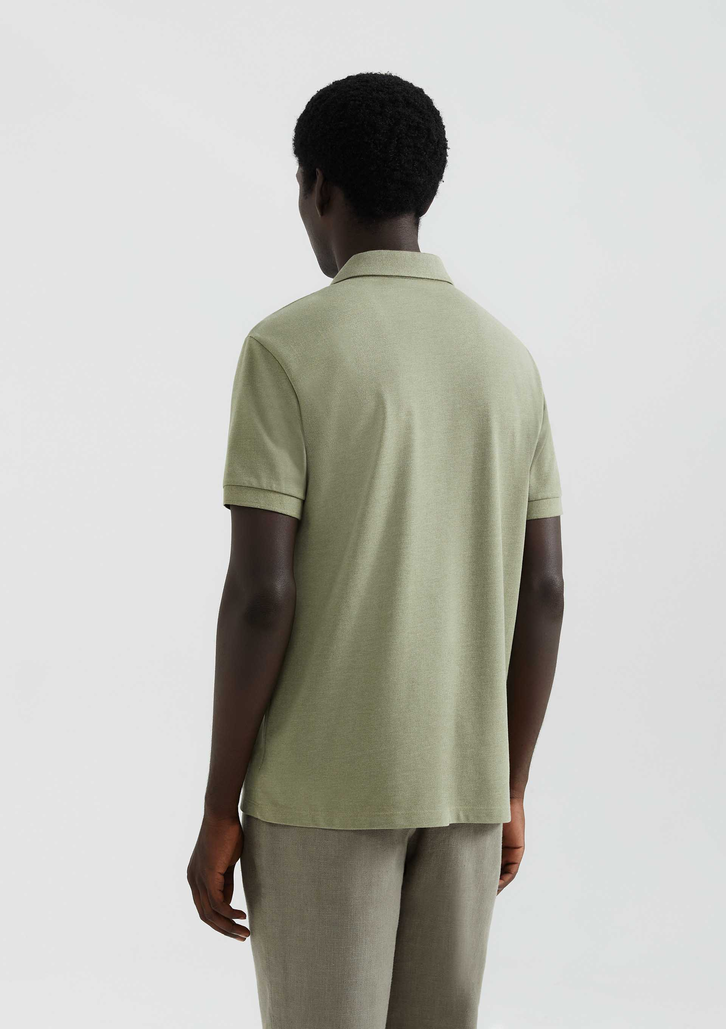 Camisa Polo Básica Verde Claro Hering Manga Curta Em Piquet