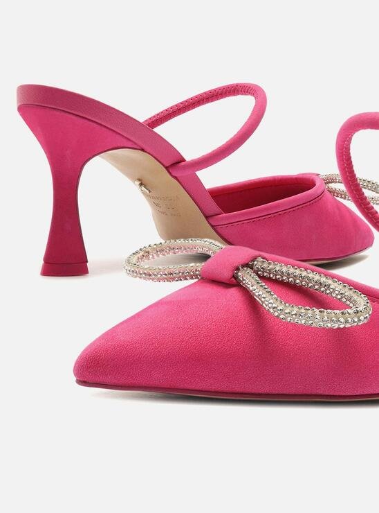 MULE ROSA AREZZO NOBUCK SALTO FINO STRASS AUDREY