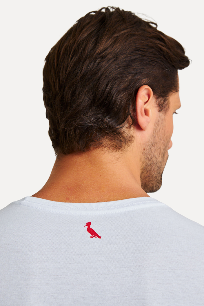 CAMISETA BRANCA LANÇA PERFUME PICA-PAU CERVEJA