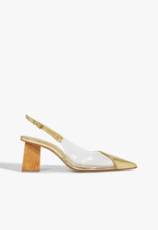 Slingback Vinil Dourado
