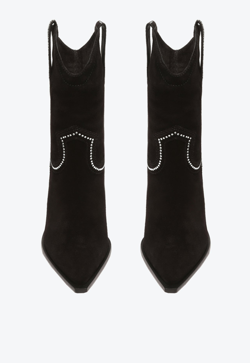 Bota Western Woody Camurça Brilho Preta