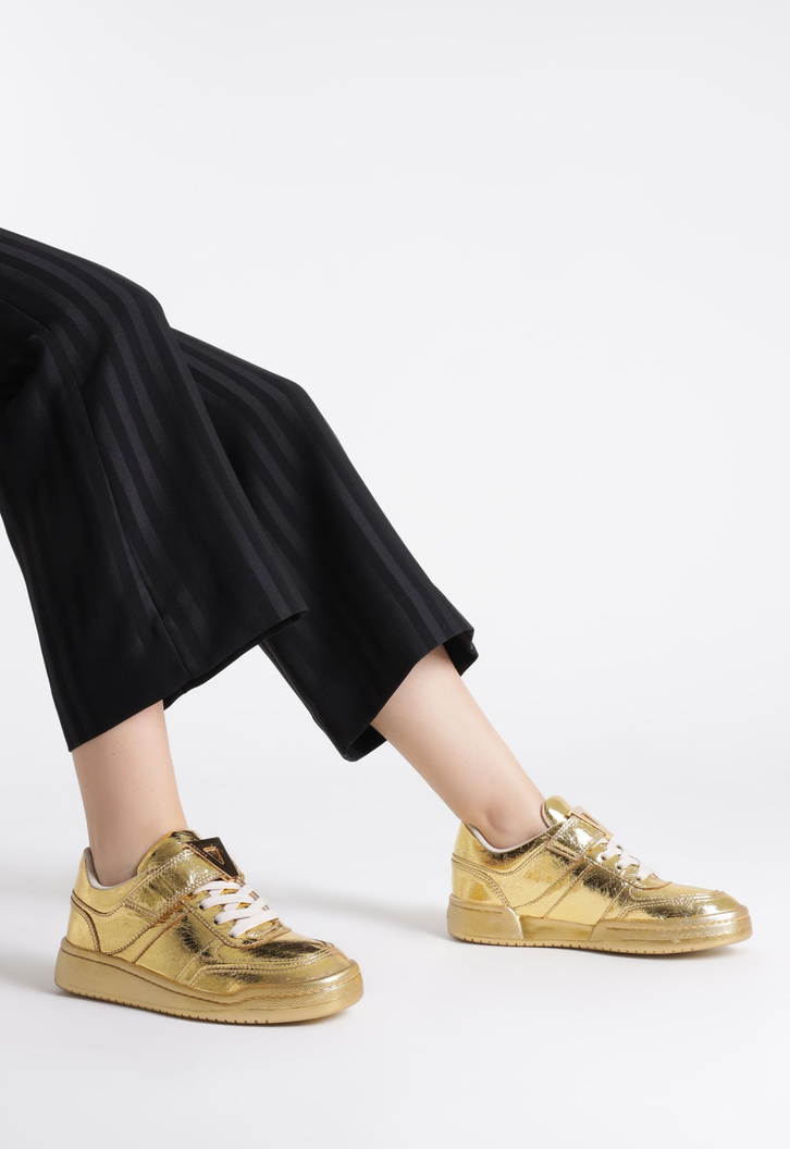 Tênis Dourado Schutz Couro | ZZ MALL