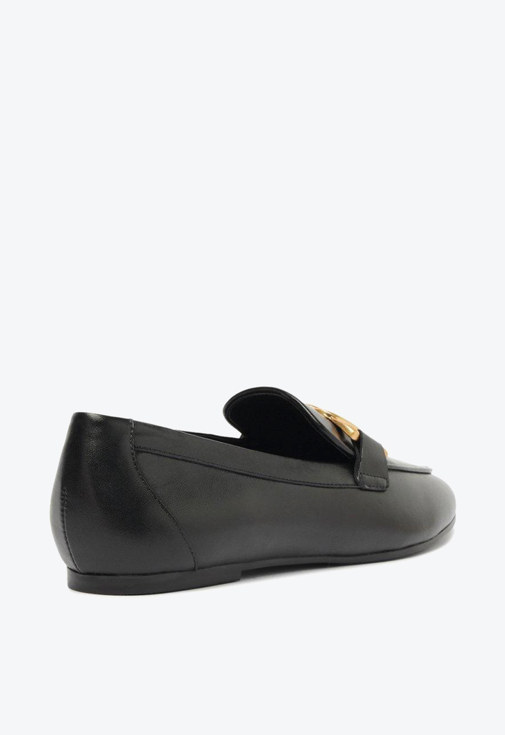 Mocassim Preto Arezzo Couro Metal Trança