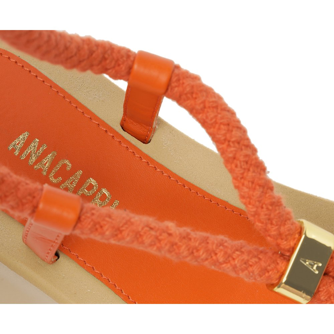 Sandália Flatform Amarração Laranja Papaya Paloma Corda