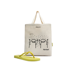Kit Anacapri Chinelo Verde Citron E Ecobag Flork