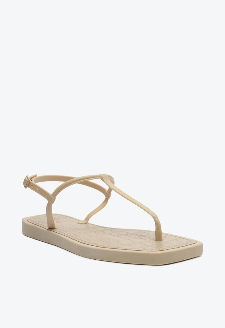 Kit Sandália Rasteira Off-White Square Palmilha Croco e Bag