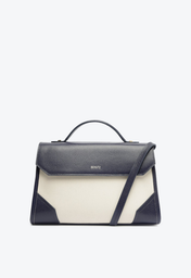 Bolsa Tote Azul Marinho Schutz Grande Susan Lona Couro