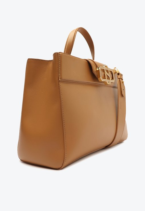Bolsa Tote Tiracolo Annie Couro Bege