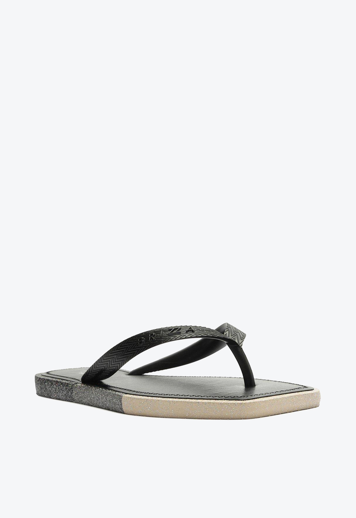 Chinelo De Dedo Preto Brizza Glitter Square