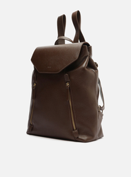 Mochila Marrom Arezzo Intense Couro Grande Bolsos
