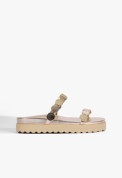Papete Couro Boho Dourado