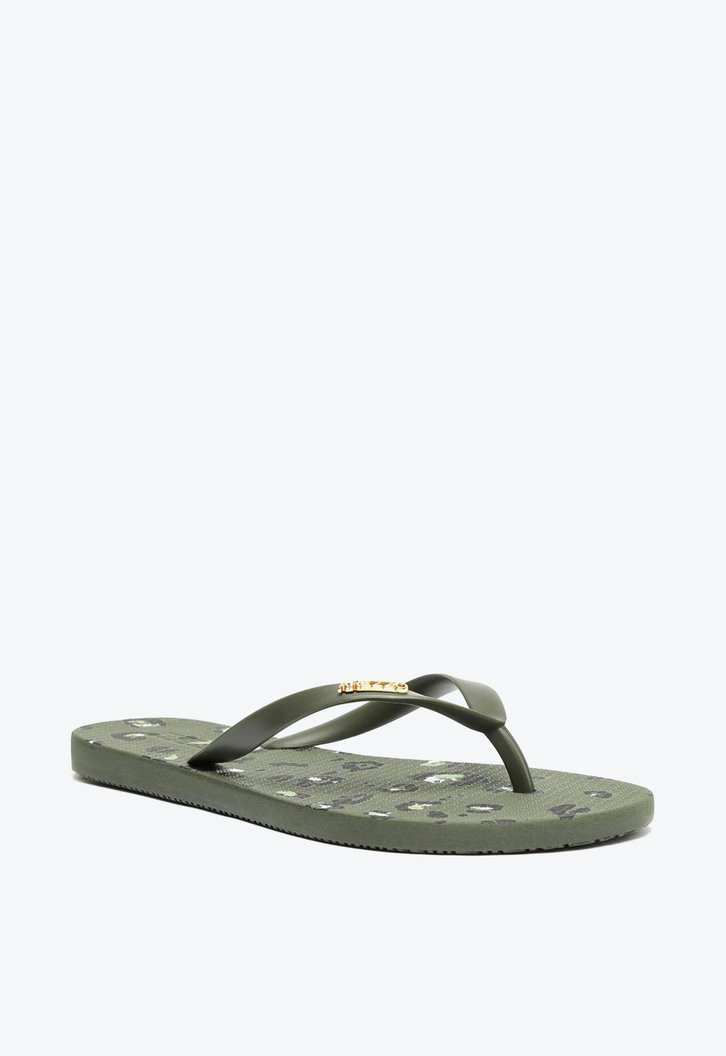 Chinelo De Dedo Animal Print Verde Brizza