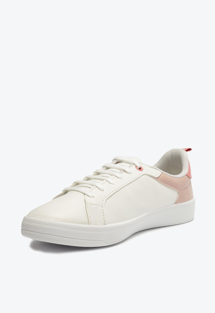 Tênis Casual Branco Anacapri Detalhe Rosa