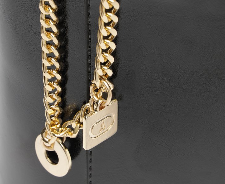 Bolsa Tote Média Madri Chaveiro Preta