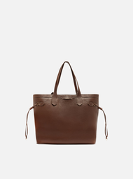 Bolsa Shopping Marrom Arezzo Couro Média