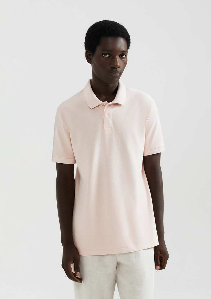Camisa Polo Rosa Hering Em Piquet