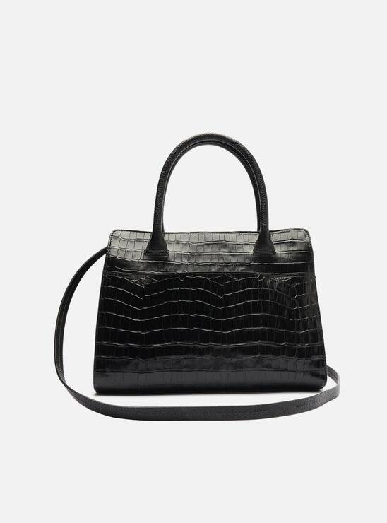 BOLSA PRETA AREZZO TOTE COURO CROCO GAIA GRANDE