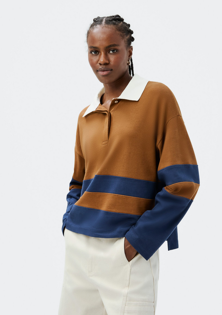 Blusão Oversized Marrom Hering Gola Polo