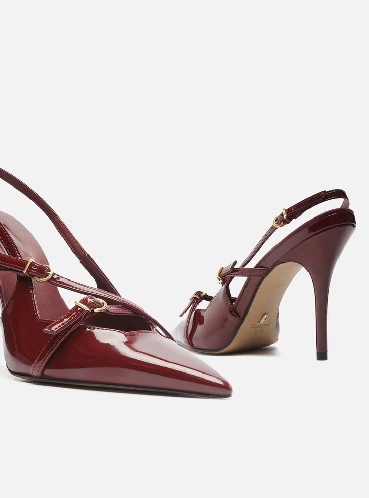 Scarpin Vermelho Arezzo Verniz Salto Alto Slingback Amélia