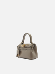 Tiracolo Cinza Couro Pequena Bag Charm Victória
