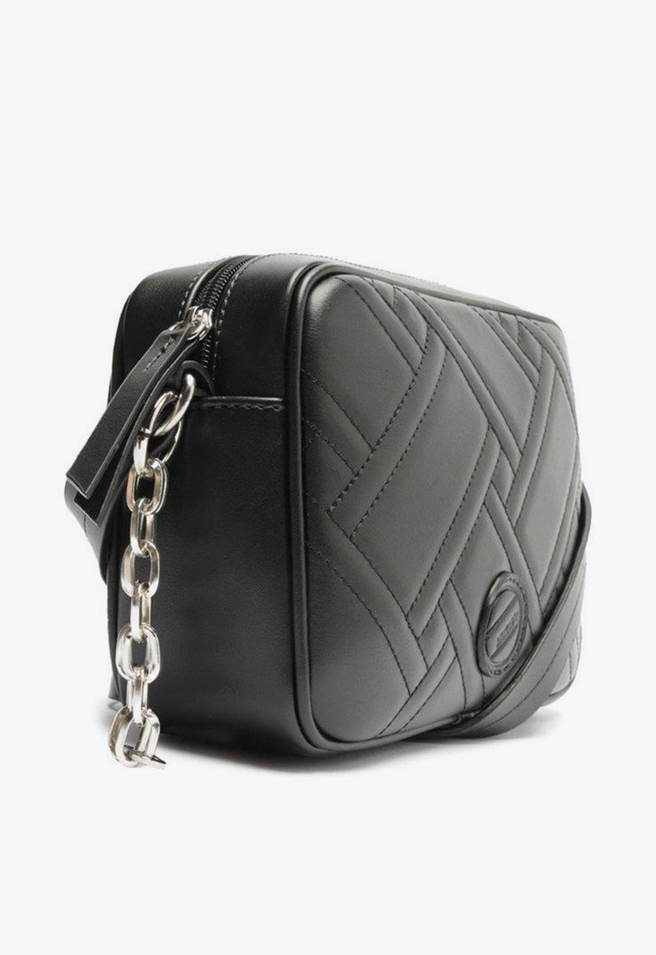 Bolsa Tiracolo Preta Correntes Média